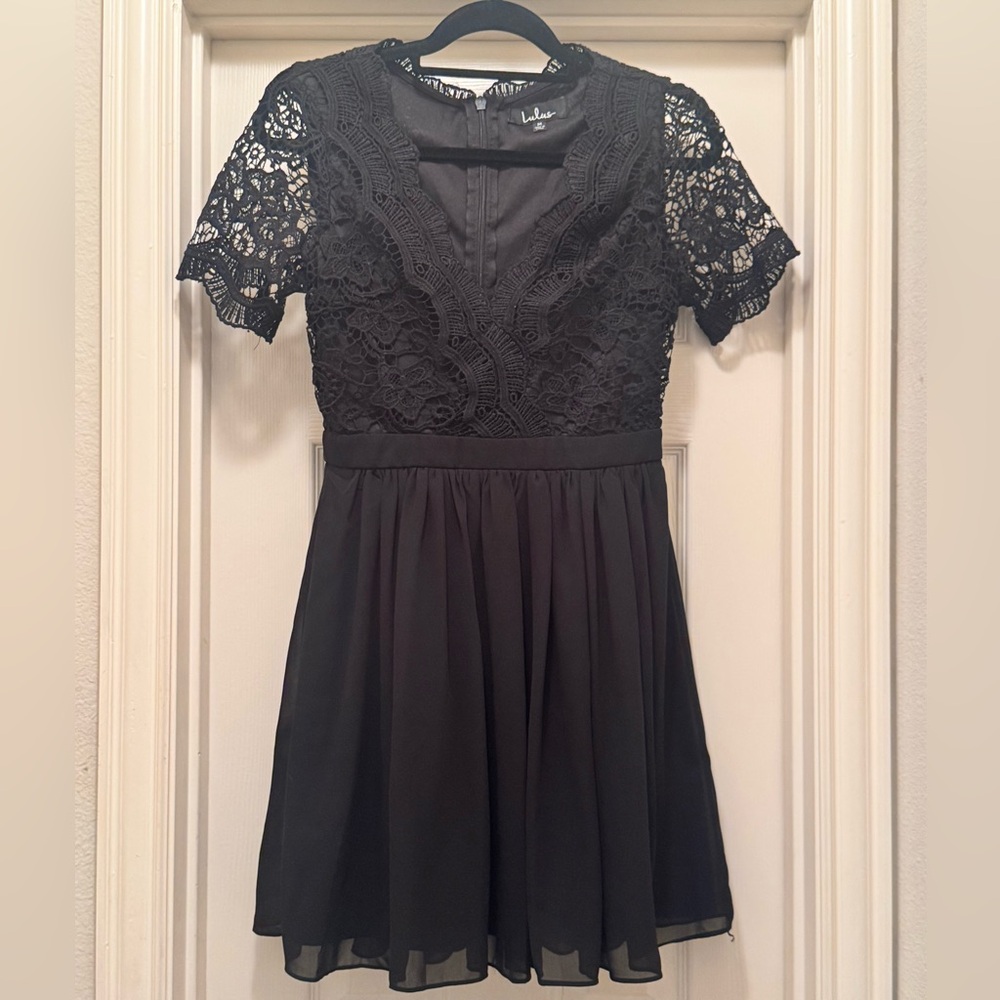 Like New Lulu's Black Lace Mini Dress Size Medium